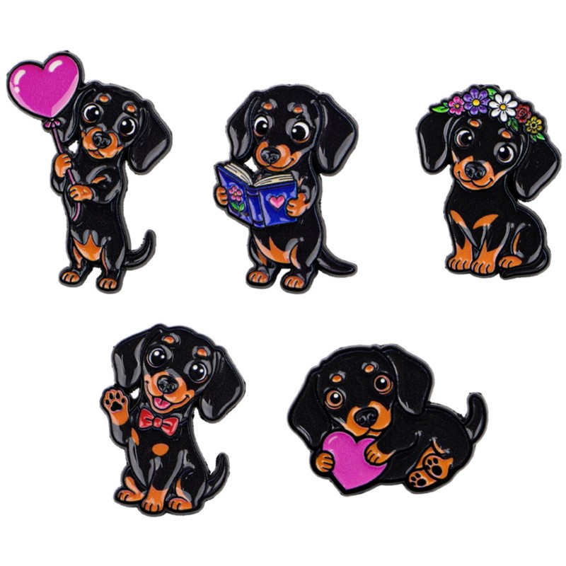 Embroidery Wallpaper - Set de 5 Broches Esmaltados de