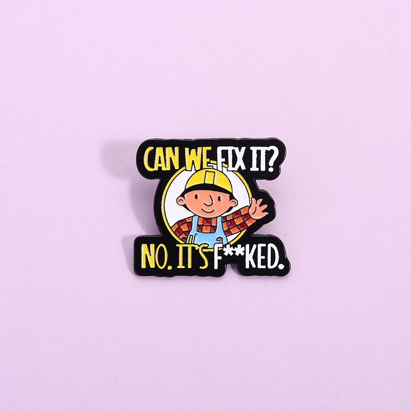 Embroidery Initials - Pins de esmalte con diseño de