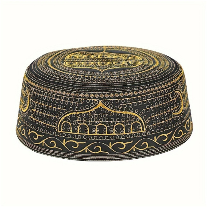 Embroidery Hijab - Gorro musulmán árabe bordado de algodón