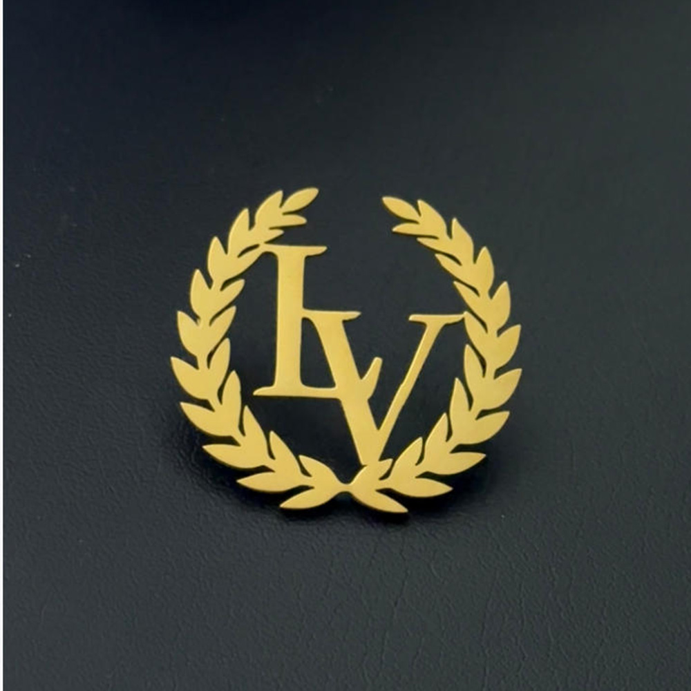 Embroidery Initials - Broche personalizado, broche de flor de