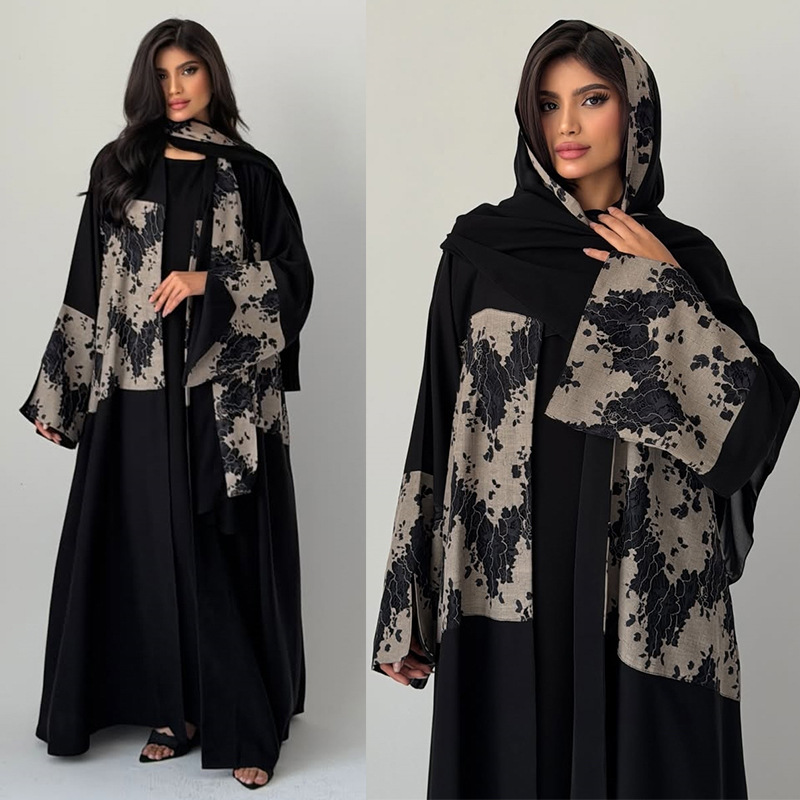 Embroidery Hijab - Conjunto de 2 piezas de Abaya
