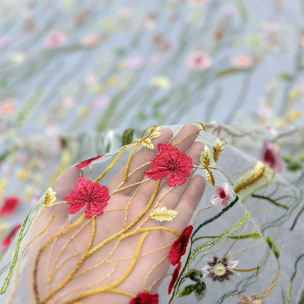 Tela de encaje de planta acuát - Embroidery Abaya reseña y precio