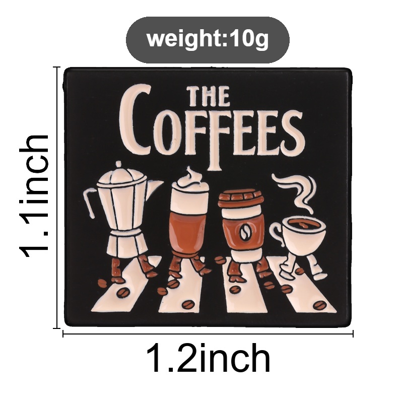 Broches de esmalte de café, in - Embroidery Initials reseña y precio