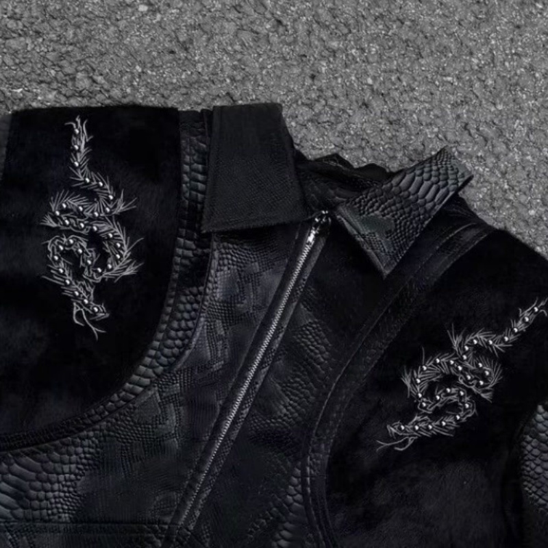 Chaqueta Negra para Hombre con - Embroidery Knit reseña y precio