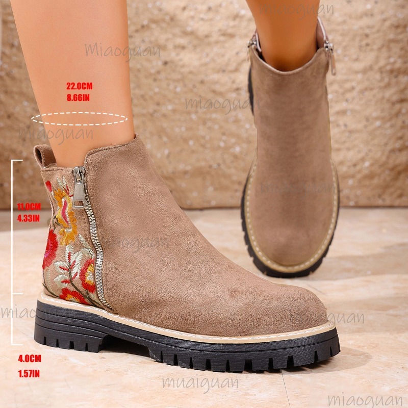 Botines de ante con bordado de - Embroidery Flower reseña y precio