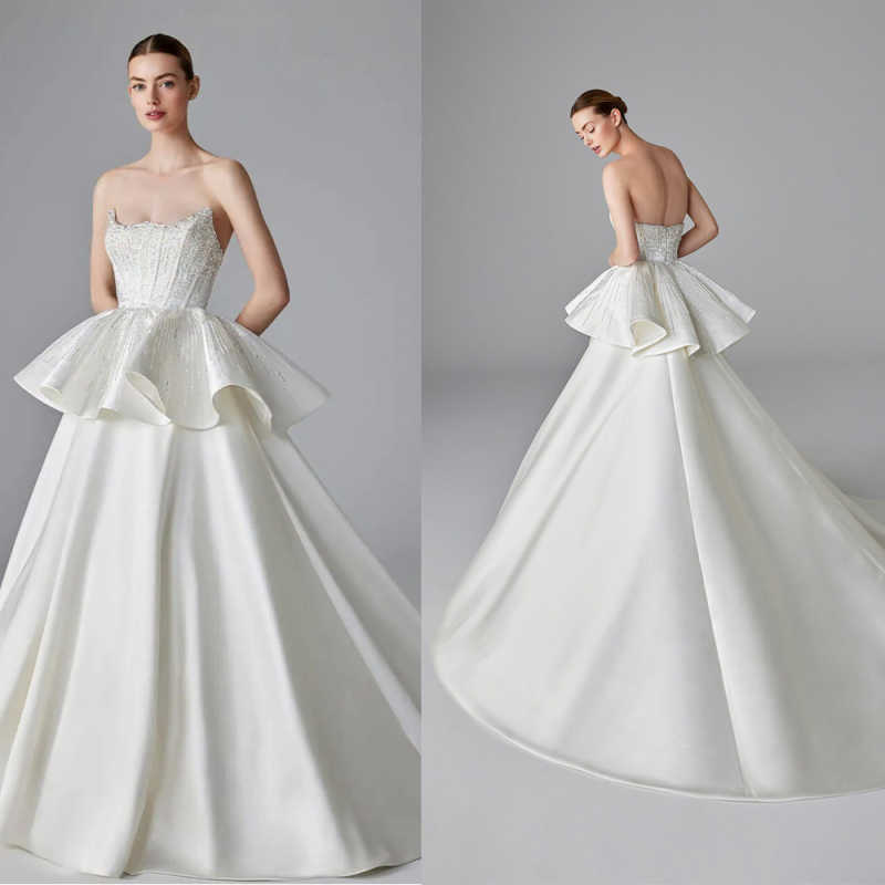 Vestido de novia elegante cort - Embroidery Online Designs reseña y precio