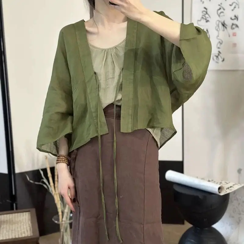 Cárdigan de lino y algodón fin - Linen Fabric Natural reseña y precio