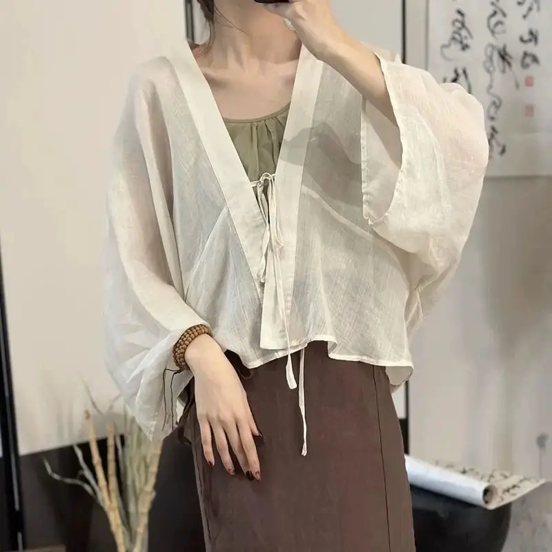 Cárdigan de lino y algodón fin - Linen Fabric Natural reseña y precio