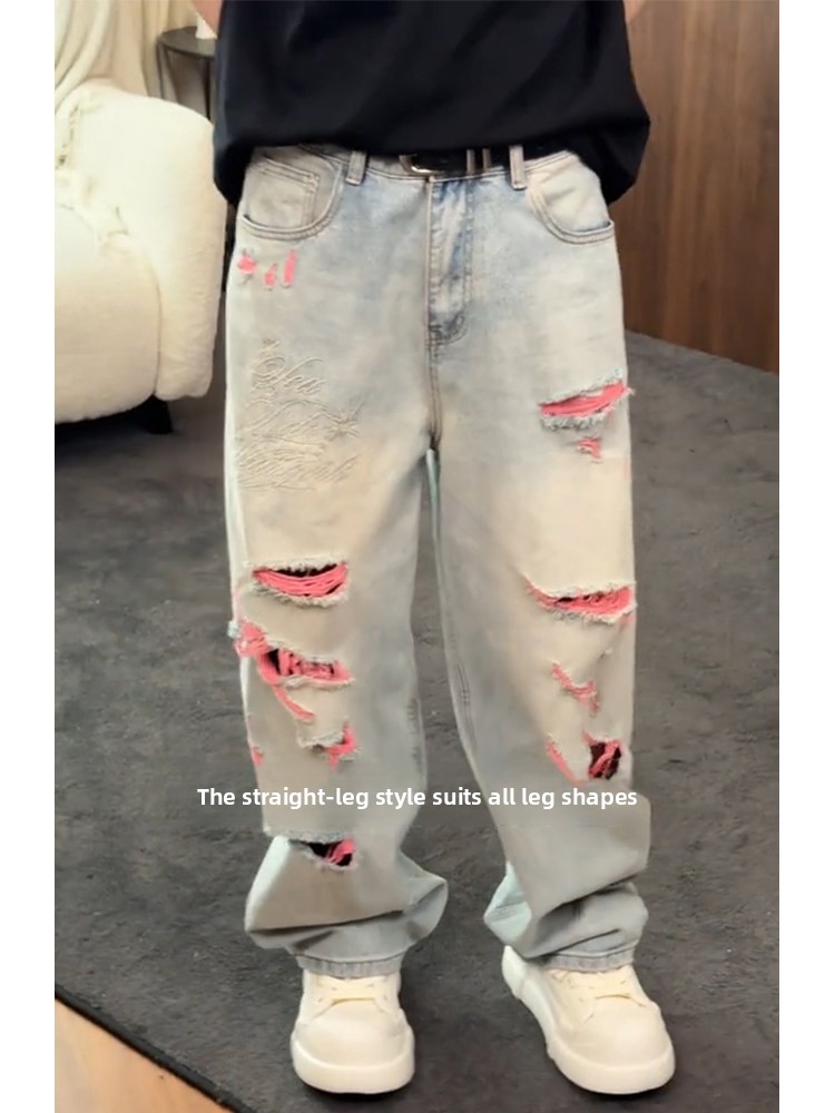 Pantalones de mezclilla con bo - Embroidery Unique Design reseña y precio