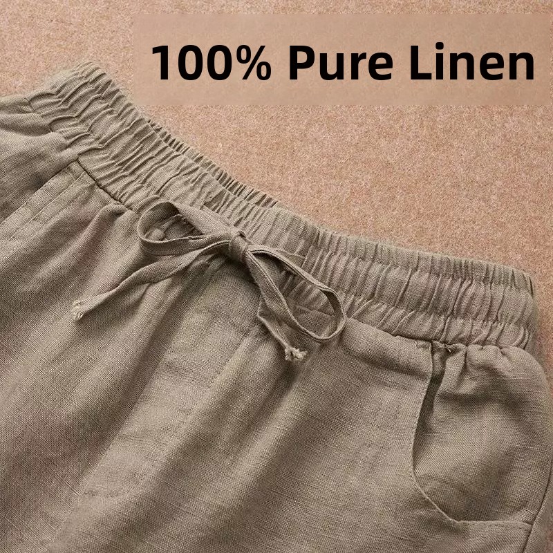 Pantalones de Lino Puro Transp - Linen Fabric Natural reseña y precio