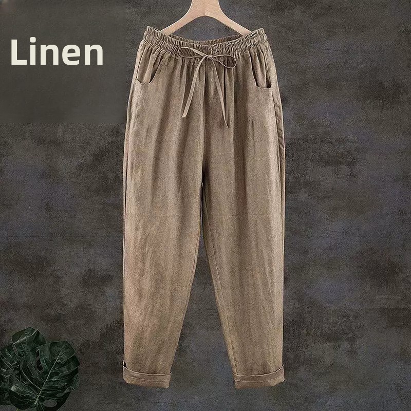 Pantalones de Lino Puro Transp - Linen Fabric Natural reseña y precio