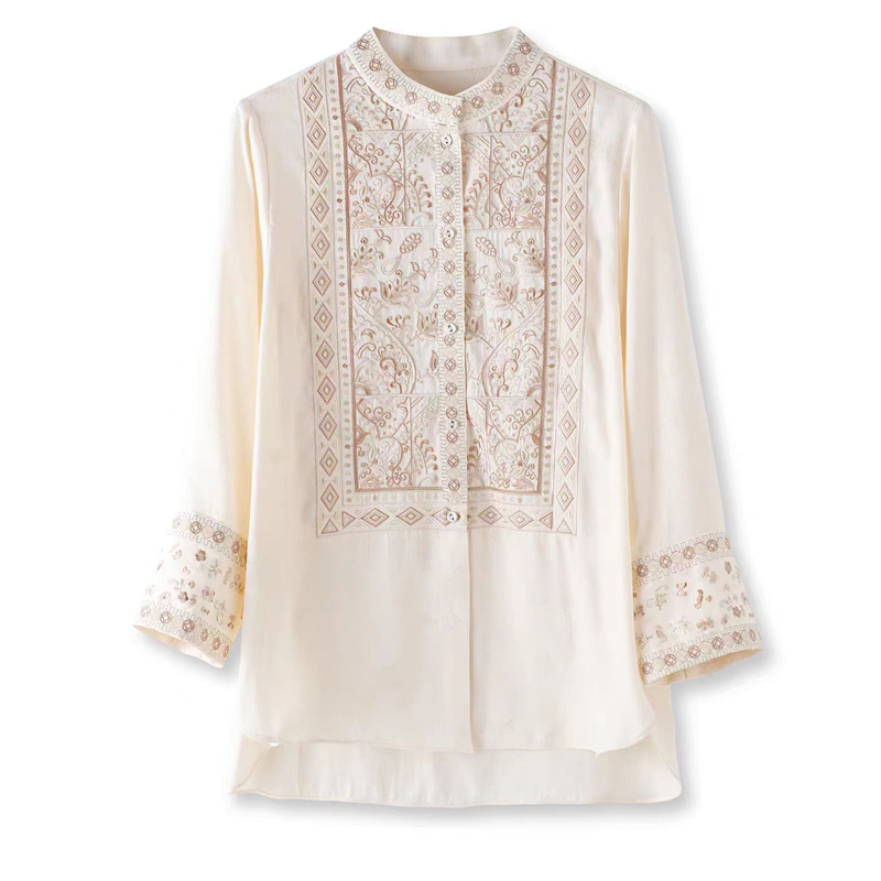 Camisa de Verano de Seda y Ray - Embroidery Unique Design reseña y precio