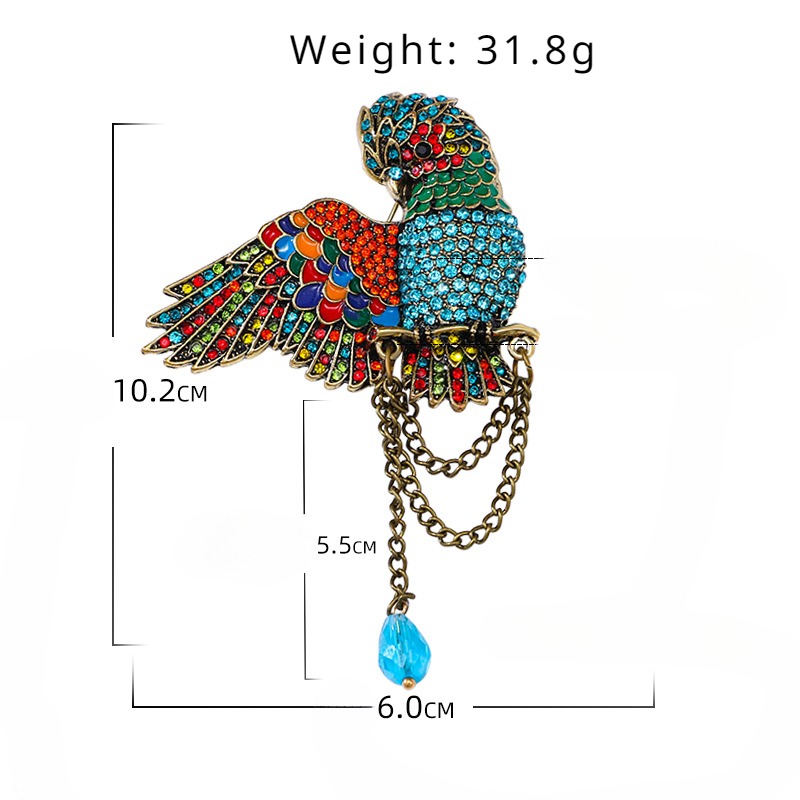 Broche colgante de loro Retro, - Embroidery Legacy reseña y precio