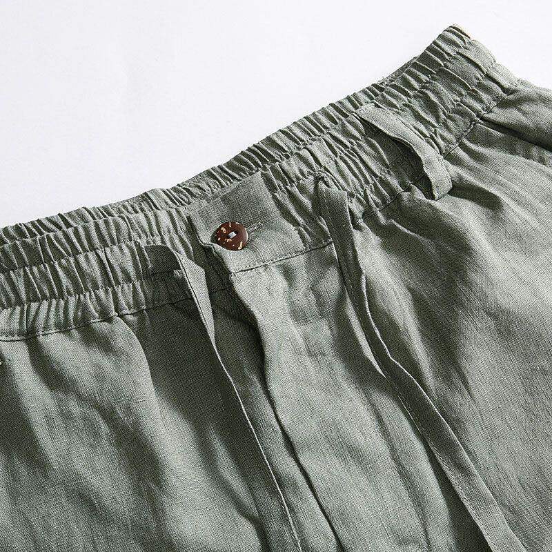 Pantalones Casuales de Lino y  - Linen Fabric Natural reseña y precio