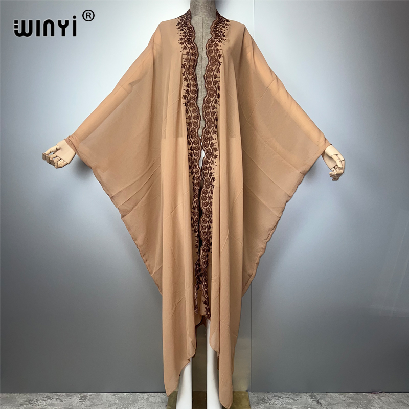 WINYI kimono bohemio cárdigan  - Embroidery Abaya reseña y precio