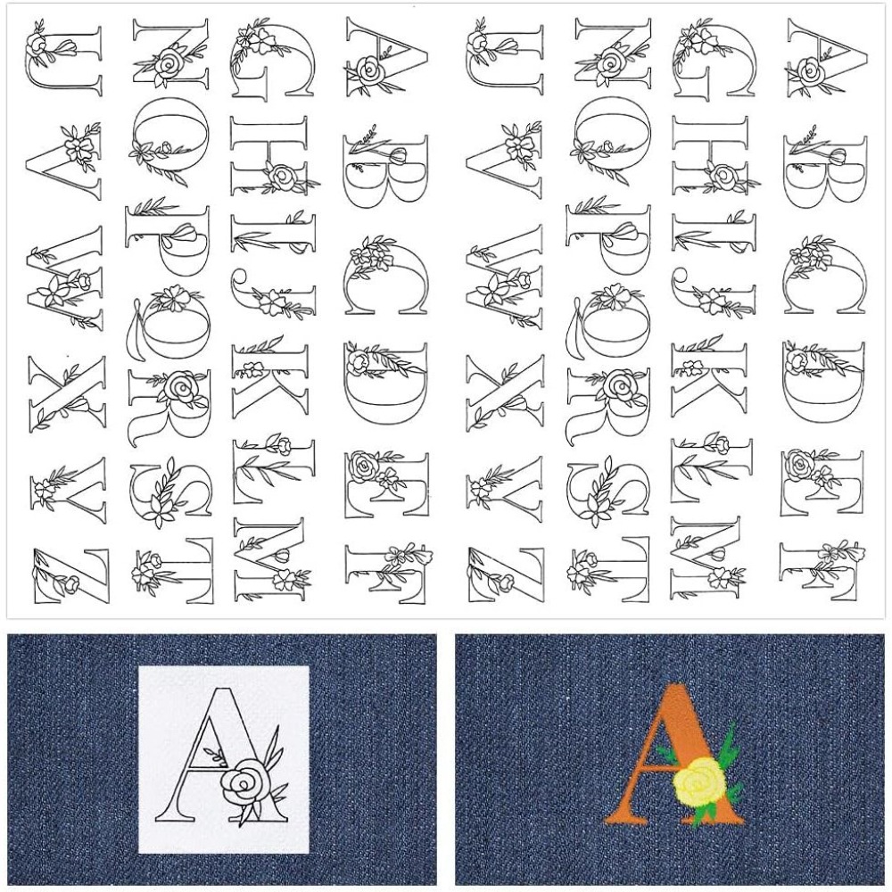 104 Patrones de Bordado de Let - Embroidery Initials reseña y precio