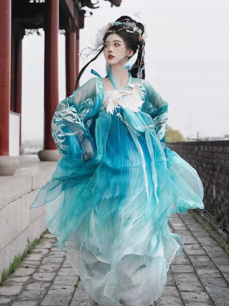 Nuevo Pavo Real Hanfu moda muj - Embroidery Knit reseña y precio