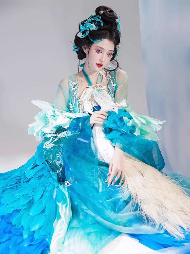 Nuevo Pavo Real Hanfu moda muj - Embroidery Knit reseña y precio